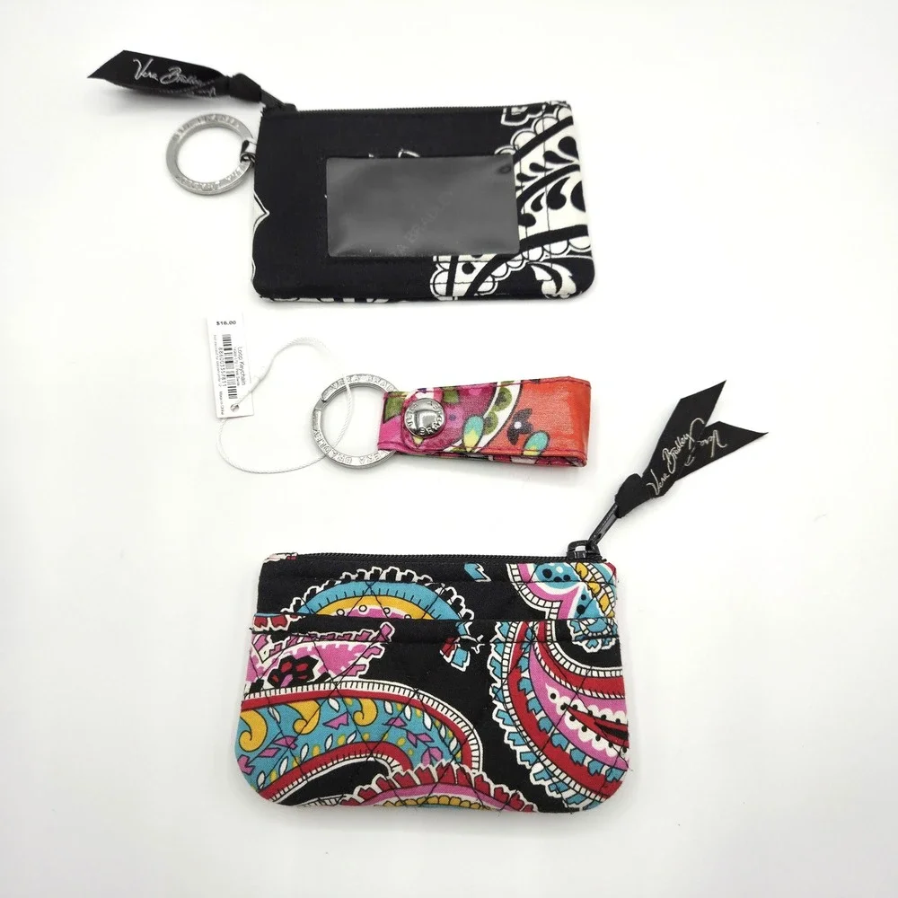 Vera Bradley ID Case Keychain Bundle Womens Floral Paisley Boho